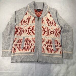 Pendleton Wool/Alpaca Aztec Western Full-Zip Sweater
